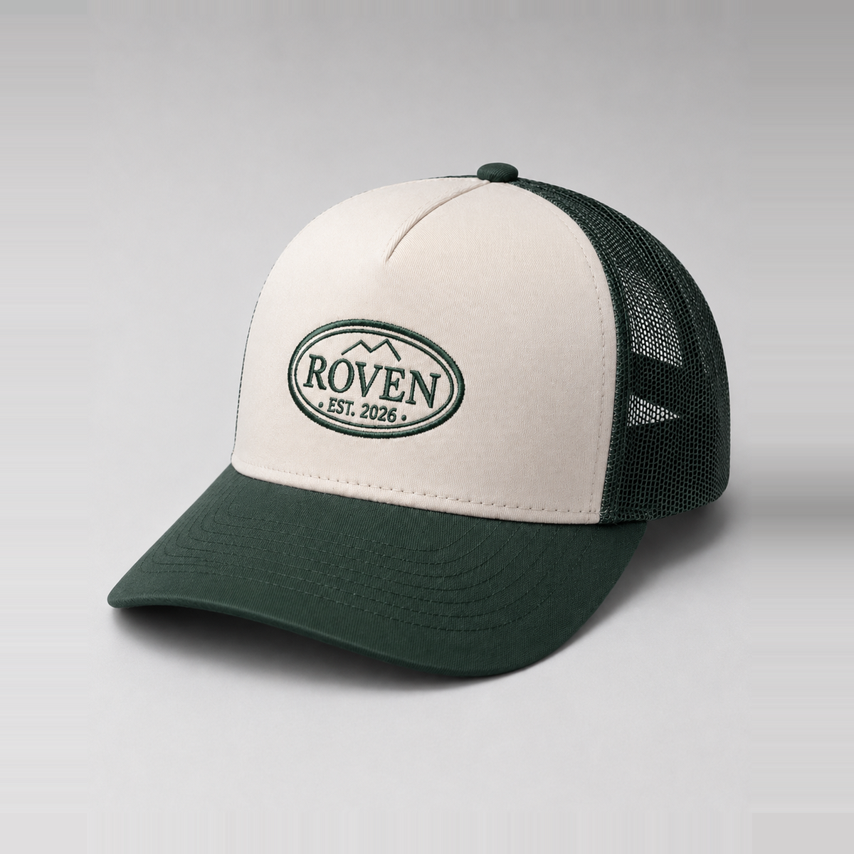 ROVEN Cap in Grün, schräg von vorn