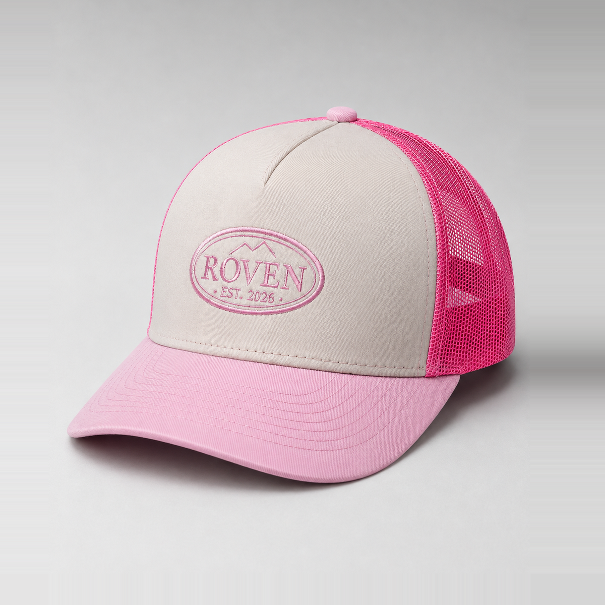 ROVEN Cap in Pink, schräg von vorn